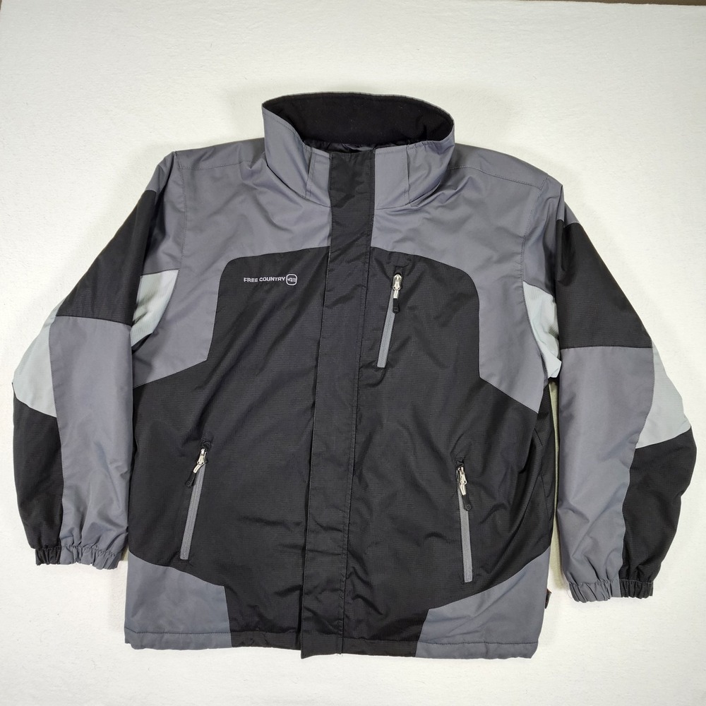 Free Country‎ Jacket Mens 2XLT  Tall Gray Black Full Zip Outdoors  Winter